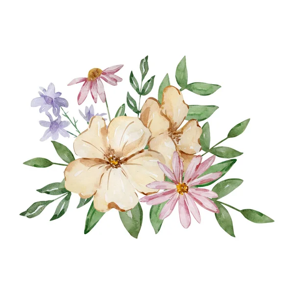 베이지 자주색 꽃으로 이루어진 꽃다발 — 스톡 사진