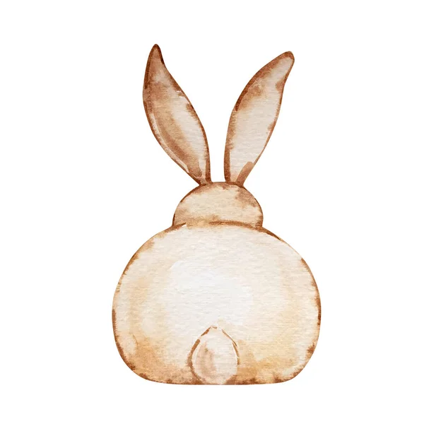 水彩画可爱的棕色小兔子 — 图库照片