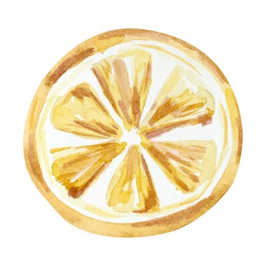 Beyaz arkaplanda izole edilmiş sulu limon dilimi