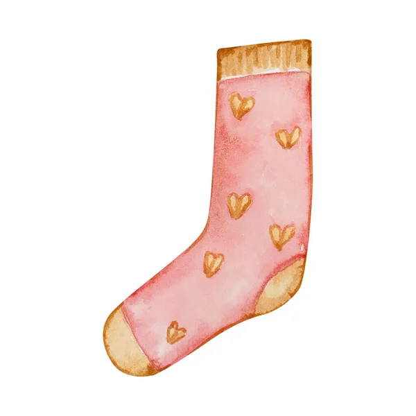 Watercolor Illustration Sock Isolated White Background —  Fotos de Stock