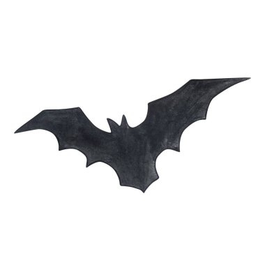 Suluboya çizimi, beyaz arkaplanda izole edilmiş yarasa