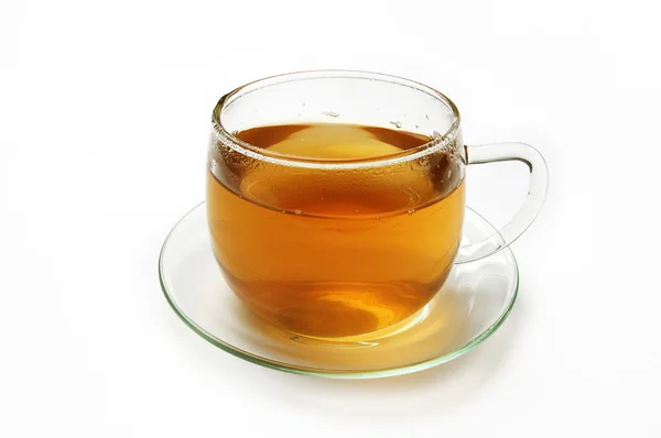 Chá quente em vidro — Fotografia de Stock