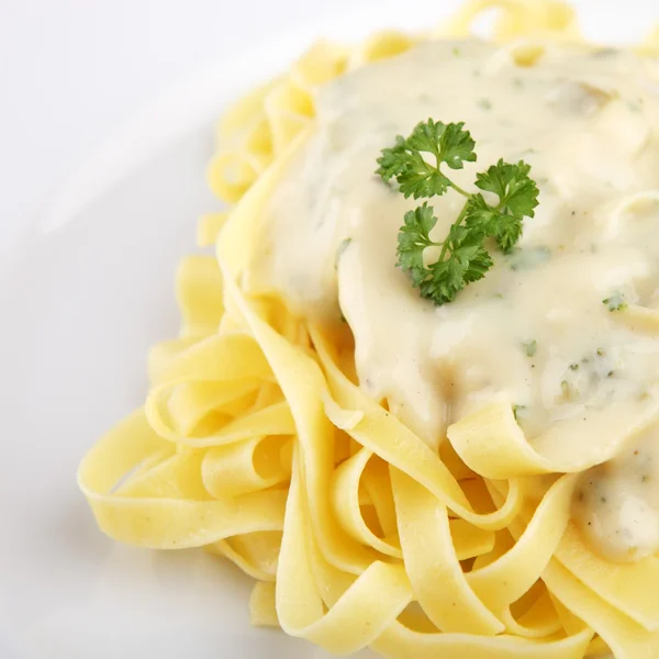 Fettucine Carbonara, pasta with cheese sauce — Stock Photo, Image