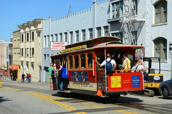 Cable Car Antiguo Powell Mason Line Powell Street Washington Street — Foto de Stock