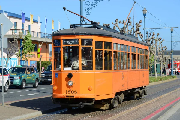 Lijn Antique Peter Witt Streetcar 1895 Milaan Italië Fisherman Wharf — Stockfoto