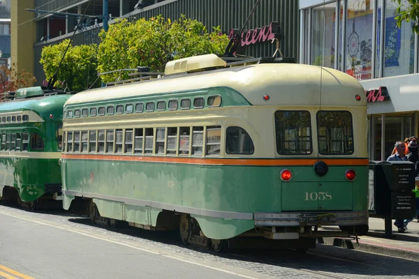 Антикварный Автомобиль Line 1058 Chicago Fifeman Wharf Город Сан Франциско — стоковое фото