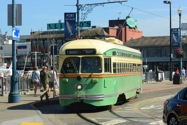 Антикварный Автомобиль Line 1058 Chicago Fifeman Wharf Город Сан Франциско — стоковое фото