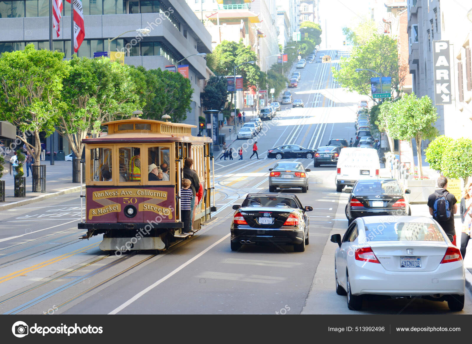 Historic Cable Car California Line California Street Battery Street
