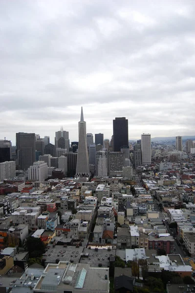 San Fransisco Financial District Panorama Pohled Coit Tower San Fransisco — Stock fotografie