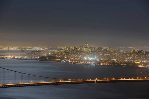San Francisco Modern Şehir Geceleri Gökyüzü Şehir Merkezi Finans Bölgesi — Stok fotoğraf
