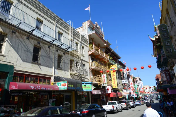 Edifícios Comerciais Estilo Chinês Antigo 913 Grant Avenue Perto Washington — Fotografia de Stock