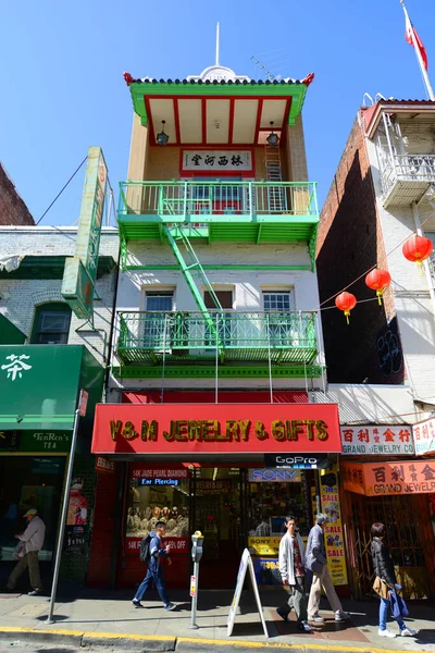 Edifícios Comerciais Estilo Chinês Antigo 953 Grant Avenue Perto Jackson — Fotografia de Stock
