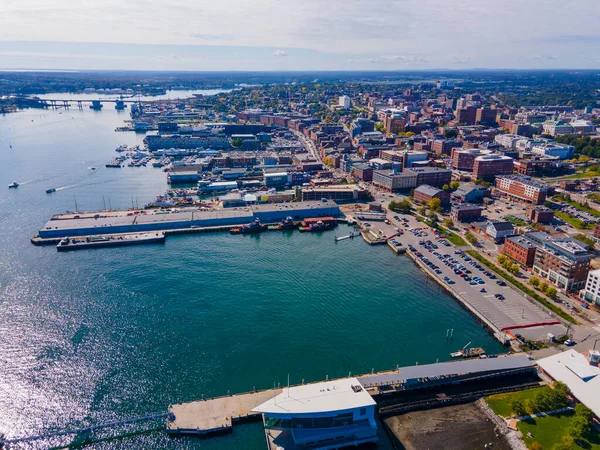 Portland Puerto Desembocadura Del Río Fore Vista Aérea Panorámica Desde — Foto de Stock