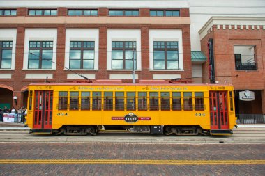 Tampa, Florida FL, ABD 'deki Ybor City Tarihi Bölgesi' nde TECO Line Tramvayı. 