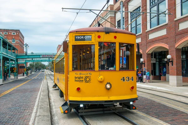 Teco Line Streetcar Ybor Center Ybor City Historic District Tampa — Stock Photo, Image