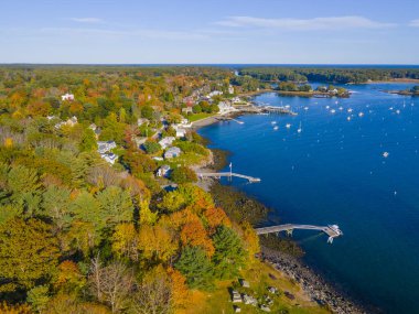 Pepperrell Cove on Piscataqua River at Portsmouth Harbor in Kittery Point, town of Kittery, Maine ME, USA.  clipart