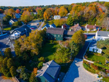 William Pepperrell Evi hava görüntüsü Kittery Point 94 Pepperrell Yolu, Kittery kasabası, Maine ME, ABD. Bu ev 1683 'te inşa edildi.. 