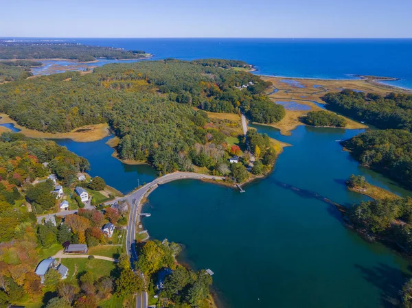 Chauncey Creek Luftaufnahme Herbst Zwischen Gerrish Island Und Kittery Point — Stockfoto