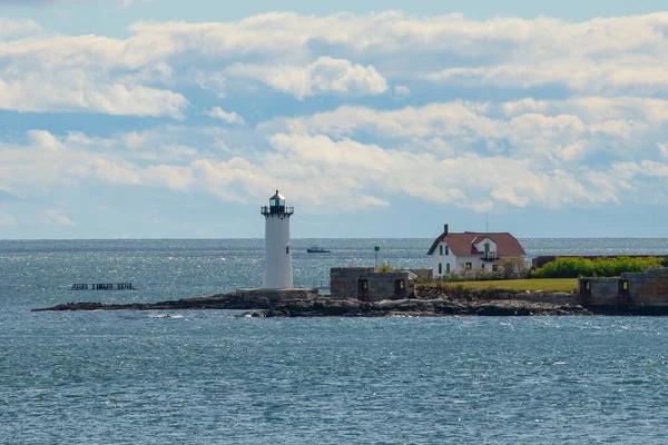 Portsmouth Liman Feneri ve Fort Constitution State Tarihi Sitesi New Castle, New Hampshire NH, ABD.