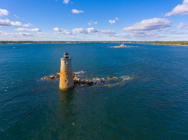 Whaleback Lighthouse is a historic lighthouse at the mouth of the Piscataqua River in Portsmouth Harbor in town of Kittery, Maine ME, USA. The lighthouse was built in 1872. clipart