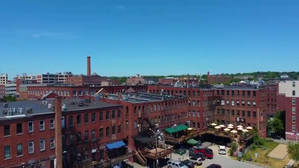 Haverhill Tarihi Şehir Merkezi Hava Manzarası Washington Caddesi Ndeki Ticari — Stok video