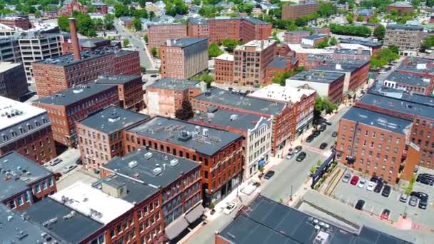 Haverhill Centro Storico Vista Aerea Compresi Gli Edifici Commerciali Washington — Video Stock