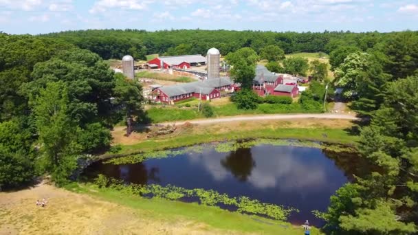 Aerial View Great Brook Dairy Farm Great Brook Farm State — Stock Video