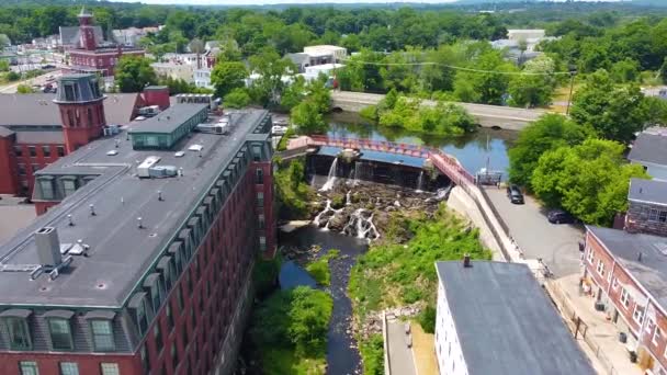 Spicket Falls Spicket River Spicket Falls Historic Site Centro Cidade — Vídeo de Stock