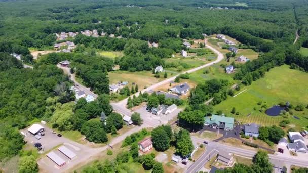 East Kingston Town Center Aerial View Including Town Hall United — Stock Video