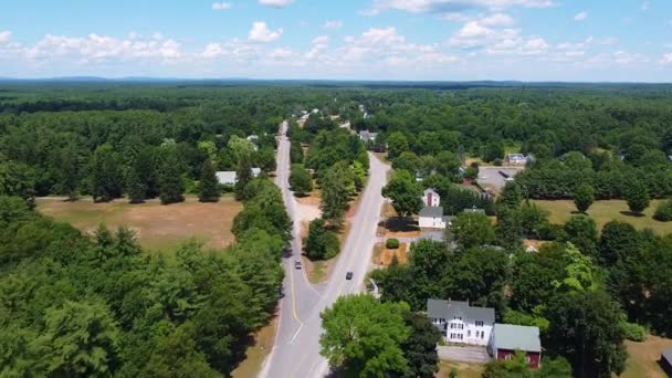 Kingston Town Air View Including Kingston Plains Town Hall Main — Stock video