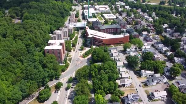 Fitchburg State University Vista Aérea Campus Principal Cidade Fitchburg Massachusetts — Vídeo de Stock