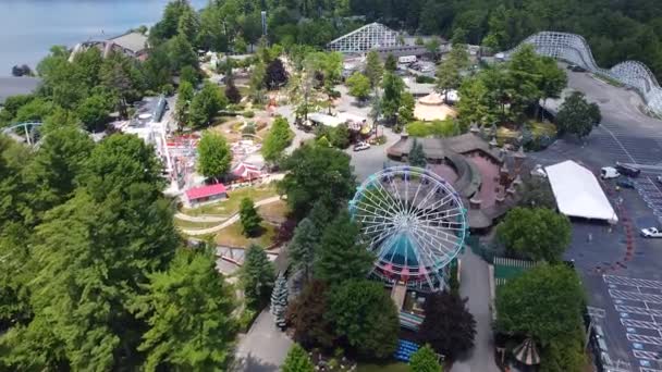 Aerial View Historic Canobie Lake Park Canobie Lake Town Salem — Stock Video