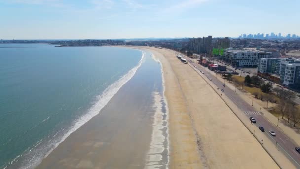 Revere Beach Εναέρια Άποψη Την Άνοιξη Πόλη Του Revere Μασαχουσέτη — Αρχείο Βίντεο