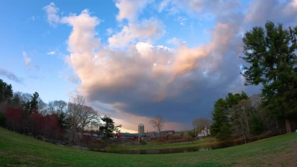 Time Lapse Video Fisheye Angle Great Brook Dairy Farm Great — Stock Video