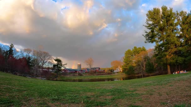 Time Lapse Video Fisheye Angle Great Brook Dairy Farm Great — Stock Video