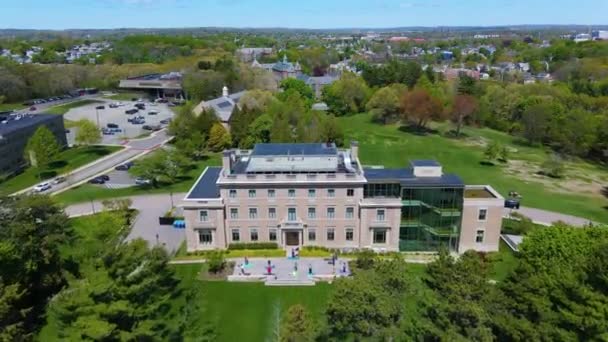 Vista Aérea Del Museo Arte Mcmullen Junto Escuela Teología Ministerio — Vídeos de Stock