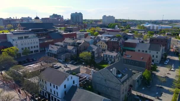 Veduta Aerea Del Centro Storico New Bedford Front Street Union — Video Stock