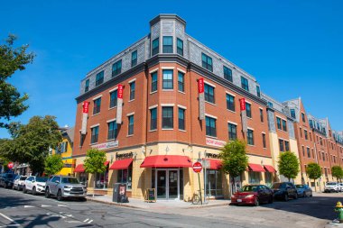 257 Thayer Caddesi 'ndeki modern bina Euclid Bulvarı' ndaki College Hill, Providence, Rhode Island RI, ABD. 