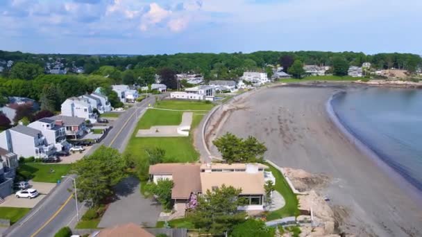 Eisman Beach Lincoln House Vista Aerea Swampscott Massachusetts Usa — Video Stock