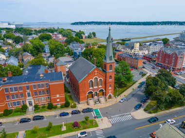 Kusursuz Gebelik Kilisesi - 15 Hawthorne Bulvarı 'ndaki Havarilerin Kraliçesi Mary, Salem, Massachusetts MA, ABD.
