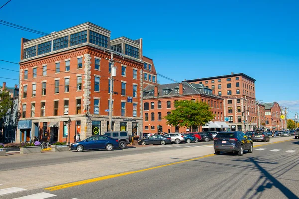 Historic Commercial Building 195 Commercial Street Dana Street Old Port — Stock Photo, Image