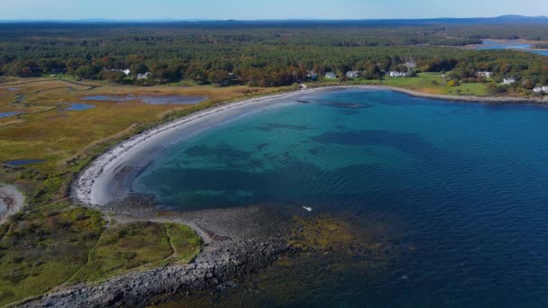 Seapoint Aerial View Seapoint Beach Crescent Beach Gerrish Island Kittery — Stock Video