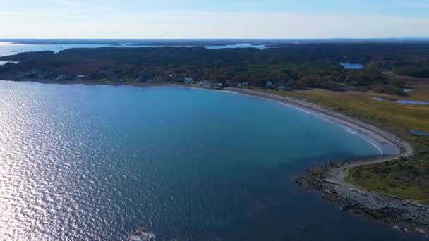 Kittery Point Teki Gerrish Adası Ndaki Seapoint Sahili Ile Crescent — Stok video