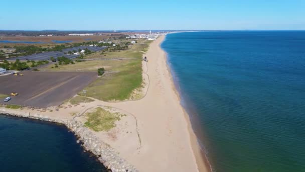 Salisbury Beach Aerial View Salisbury Beach State Reservation Next Merrimack — Vídeo de Stock