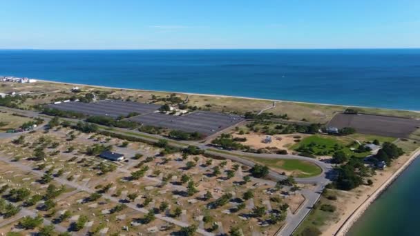 Salisbury Beach Aerial View Salisbury Beach State Reservation Next Merrimack — Stockvideo