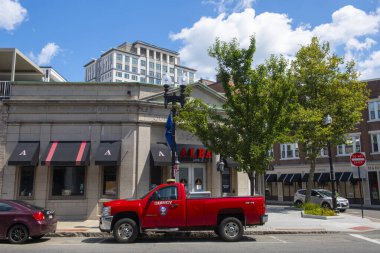 Alba Restaurant in a historic commercial buildings at 1486 Hancock Street in Quincy, Massachusetts MA, USA. 