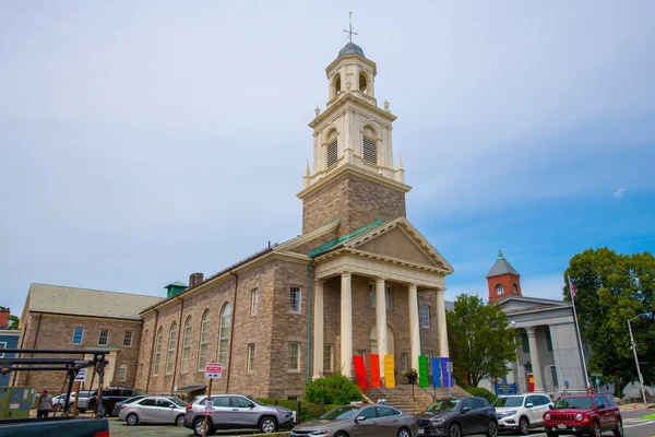 Tabernacle Congregational Church Washington Street Federal Street Historic City Center — Foto Stock