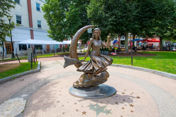 Bewitched Sculpture in memorial of the witch culture in historic city of Salem. The sculpture is at Lappin Park at the corner of Washington Street and Essex Street in Salem, Massachusetts MA, USA. 