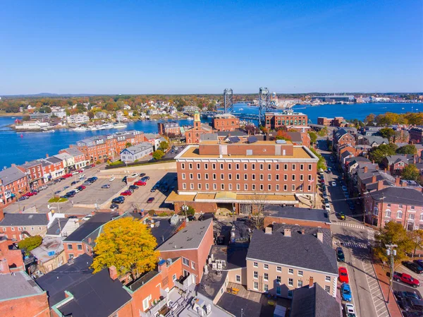 Portsmouth Tarihi Şehir Merkezi Market Caddesi Nde Tarihi Binalar Abd — Stok fotoğraf