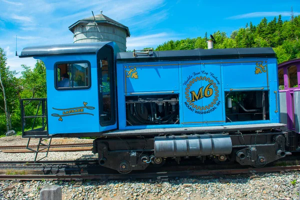 マウントワシントン コグ鉄道 Mount Washington Cog Railway ニューハンプシャー州ニューハンプシャー州キャロルの町ブレトン ウッズにある鉄道 — ストック写真